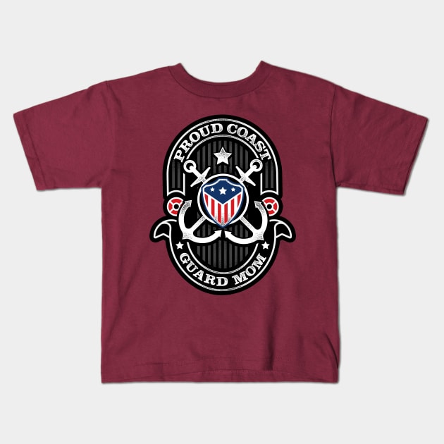 Proud Coast Guard Mom Kids T-Shirt by TreehouseDesigns